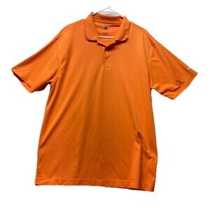 Nike Shirt Men XL Orange Short Sleeve Collared Golf Polo Polyester